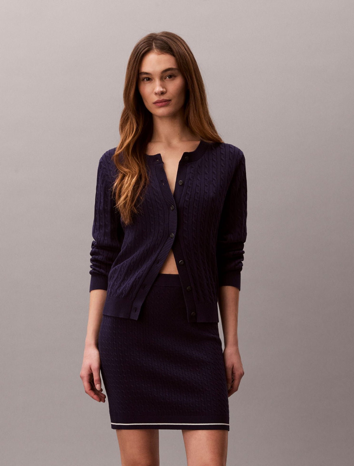 Calvin Klein Micro Cable Knit Mini Skirt