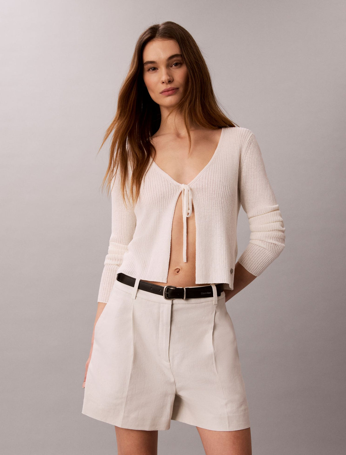 Calvin Klein Linen Blend Tailored Shorts