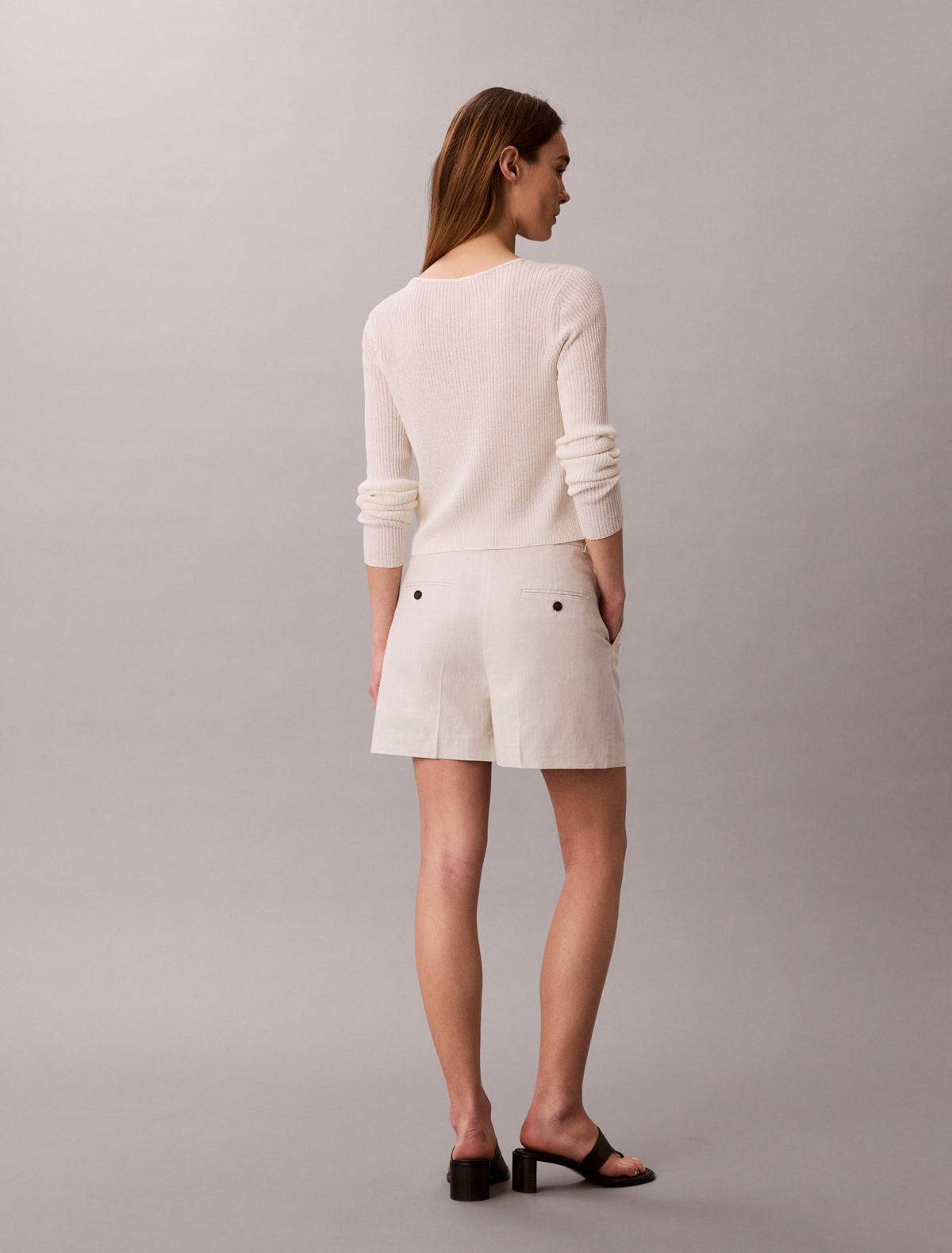 Calvin Klein Linen Blend Tailored Shorts