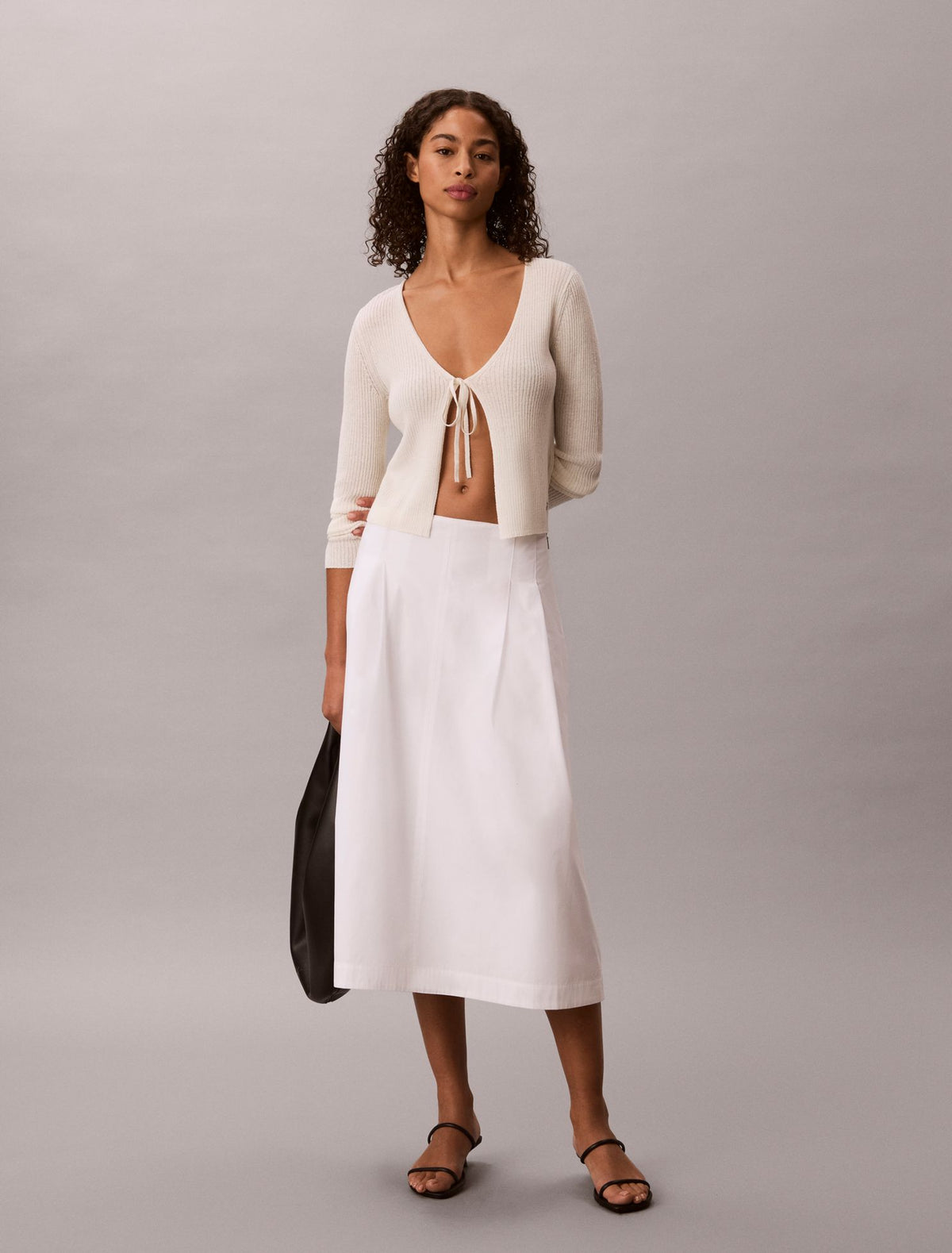 Calvin Klein Cotton Poplin Midi Skirt