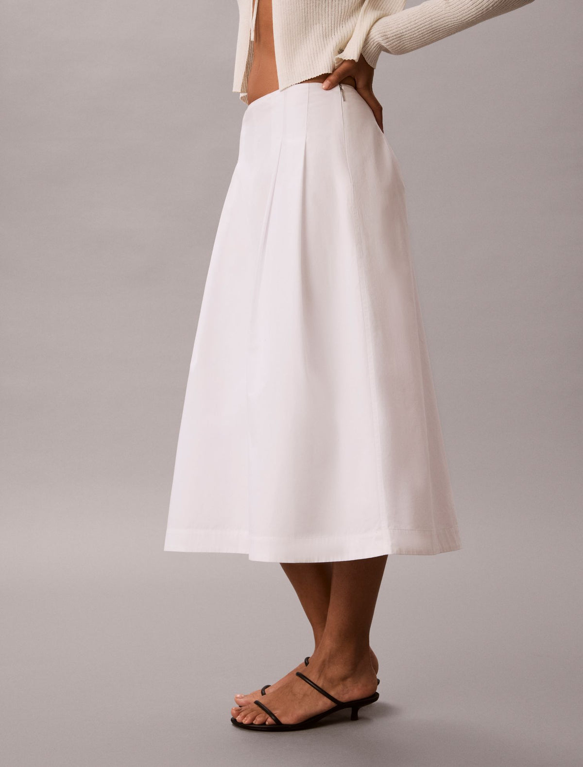 Calvin Klein Cotton Poplin Midi Skirt