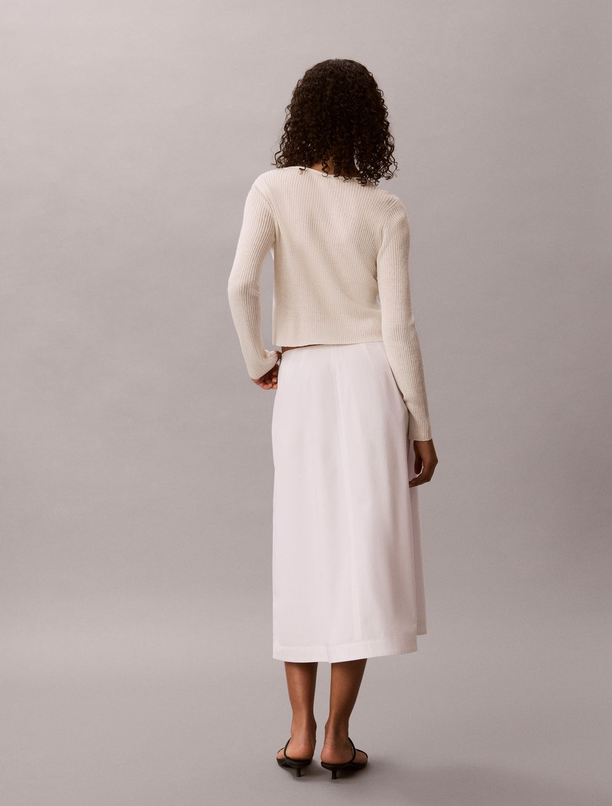 Calvin Klein Cotton Poplin Midi Skirt