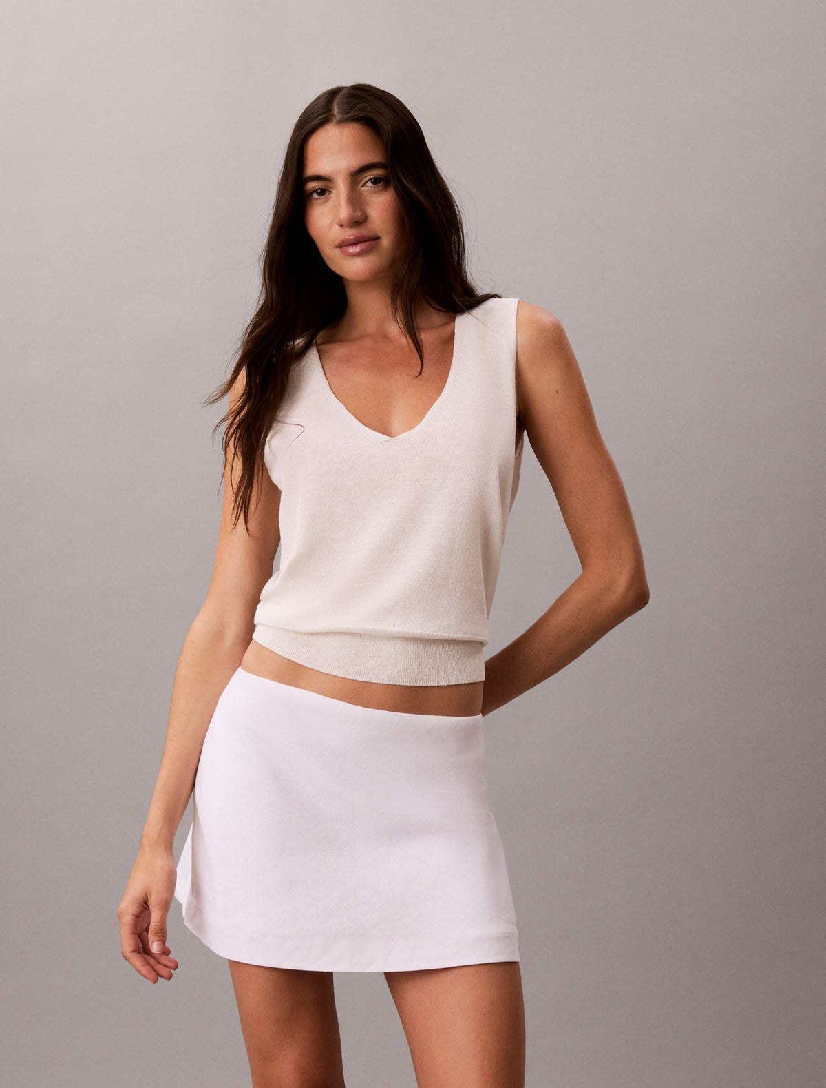 Calvin Klein Linen Blend Mini Skort