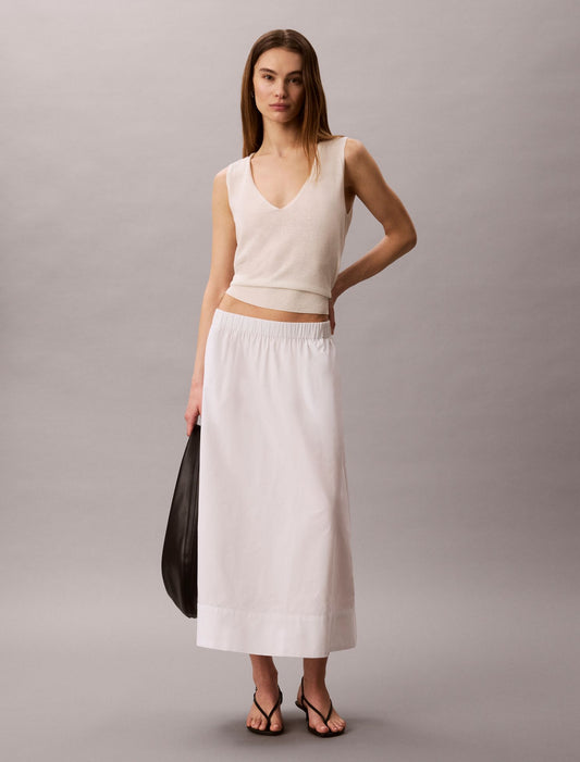 Calvin Klein Cotton Poplin Midi Skirt