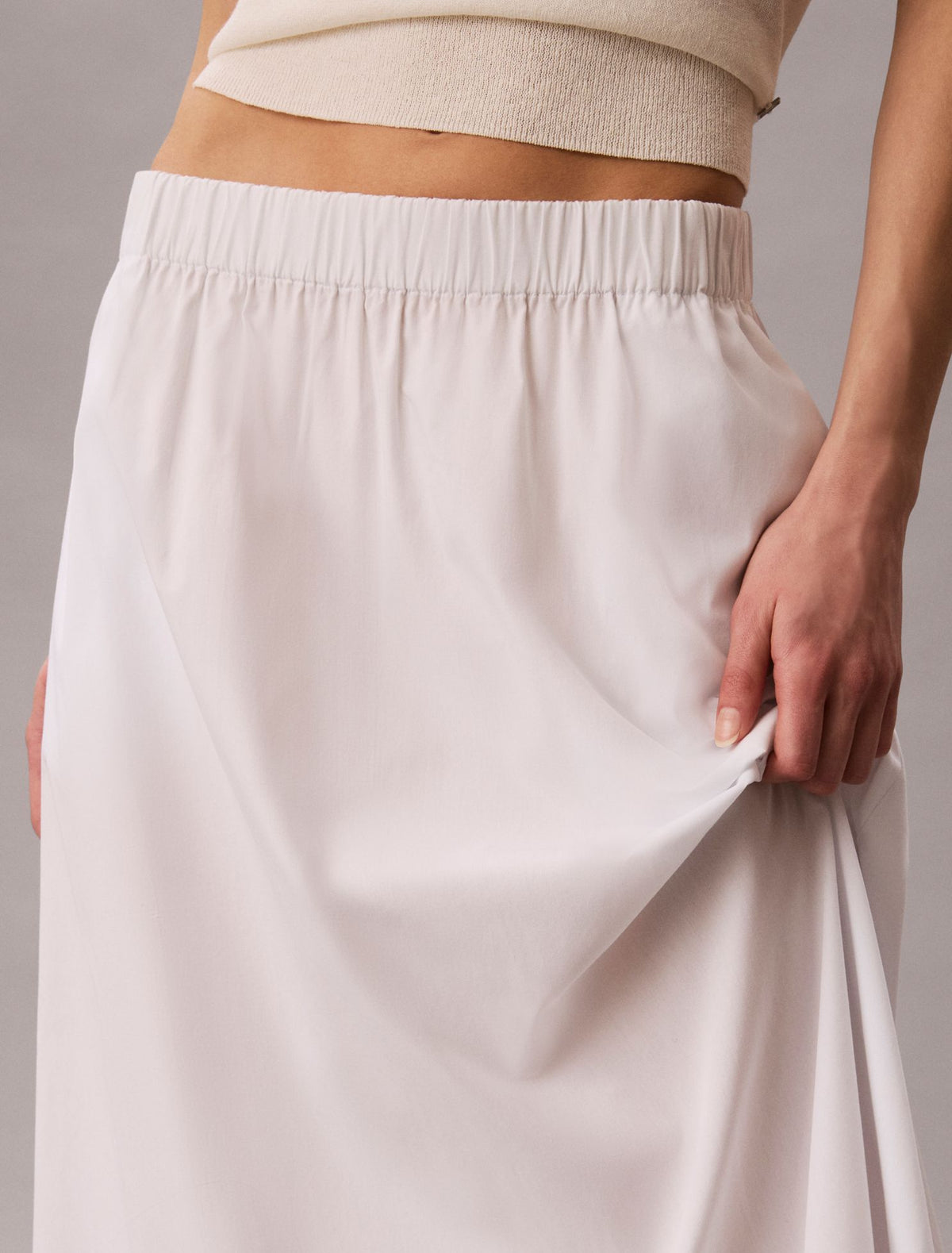 Calvin Klein Cotton Poplin Midi Skirt