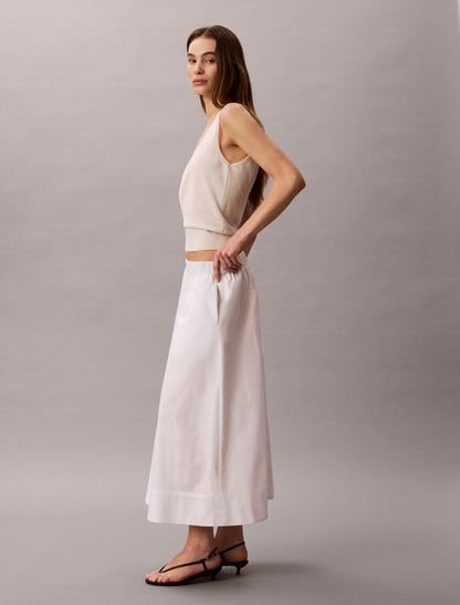Calvin Klein Cotton Poplin Midi Skirt