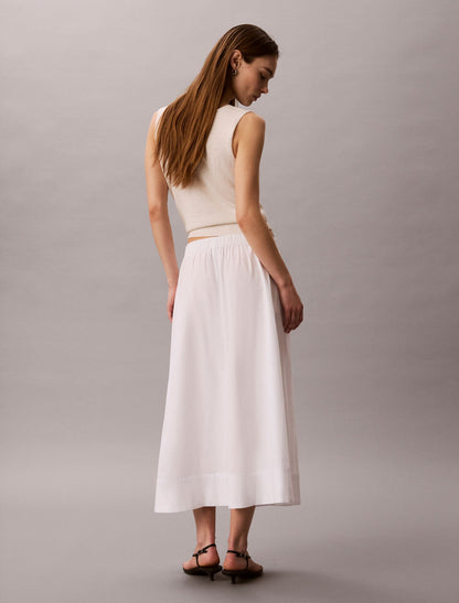 Calvin Klein Cotton Poplin Midi Skirt
