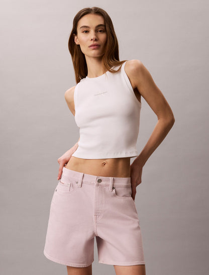 Calvin Klein Garment-Dyed High Rise A-Line Shorts