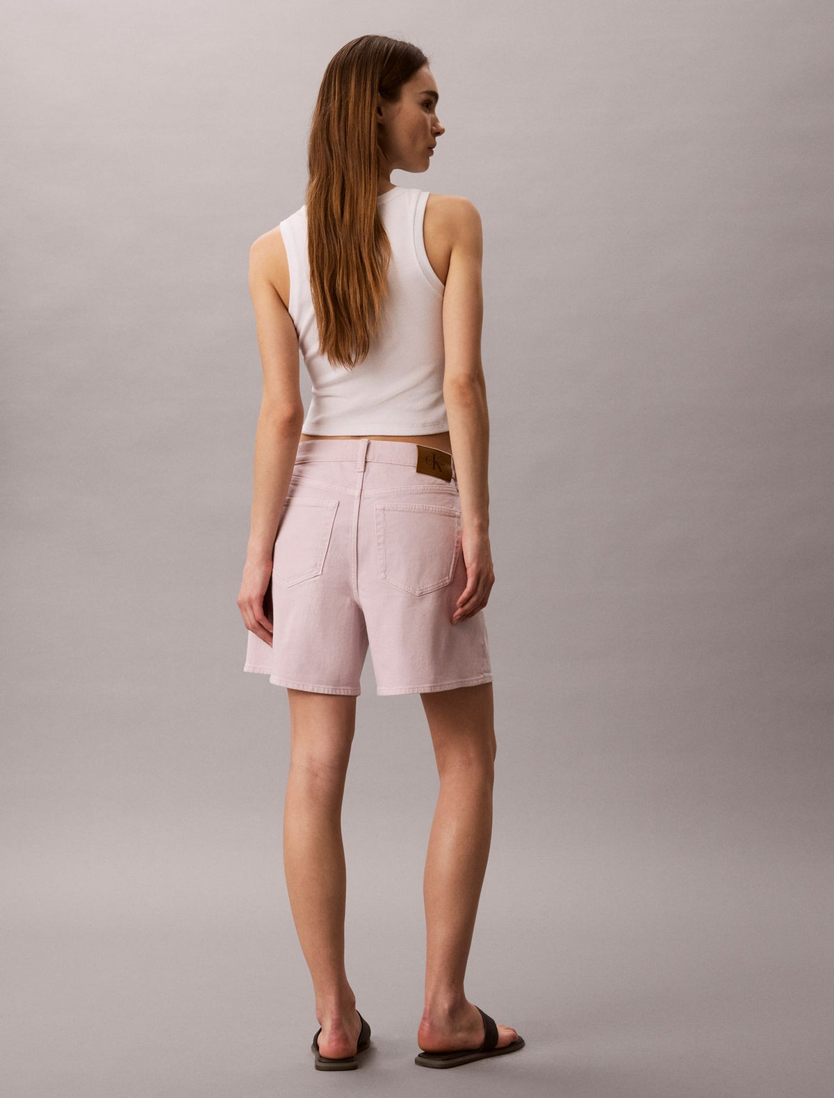 Calvin Klein Garment-Dyed High Rise A-Line Shorts