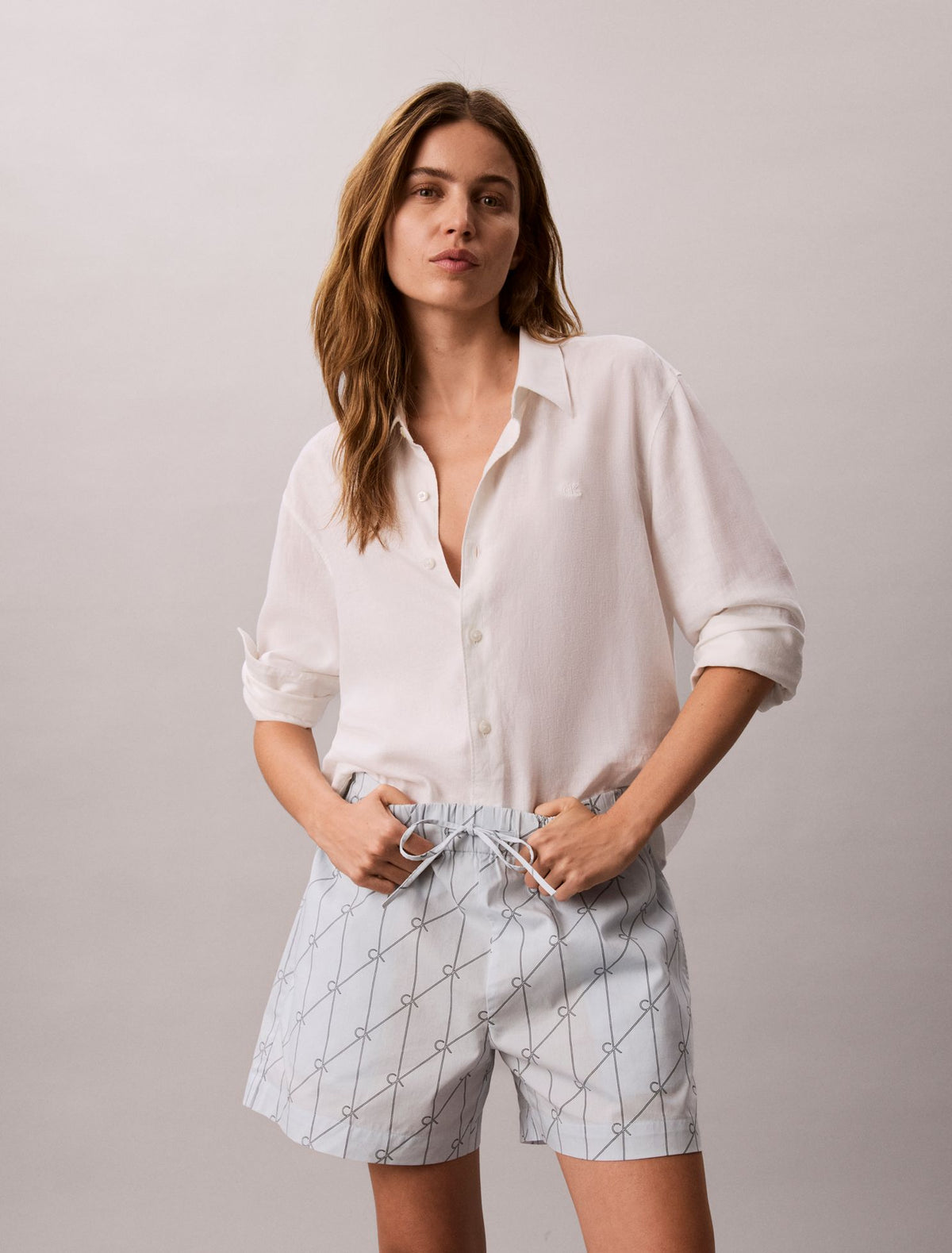 Calvin Klein Cotton Poplin Printed Shorts