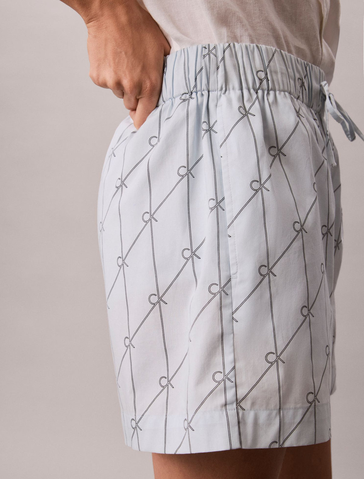 Calvin Klein Cotton Poplin Printed Shorts