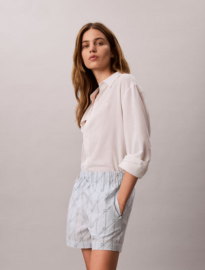 Calvin Klein Cotton Poplin Printed Shorts