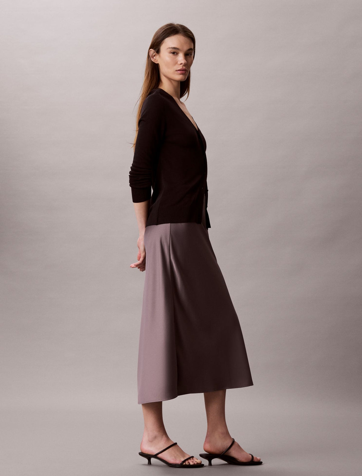 Calvin Klein Satin Midi Skirt