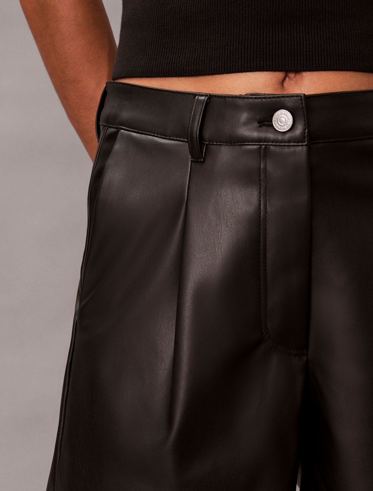 Calvin Klein Faux Leather Shorts