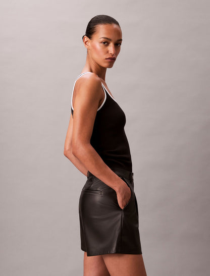 Calvin Klein Faux Leather Shorts