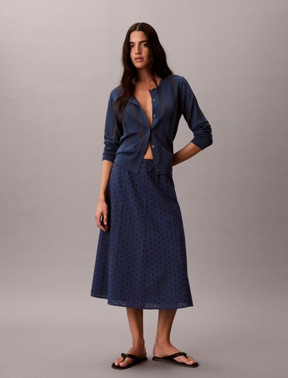 Calvin Klein Broderie Midi Skirt