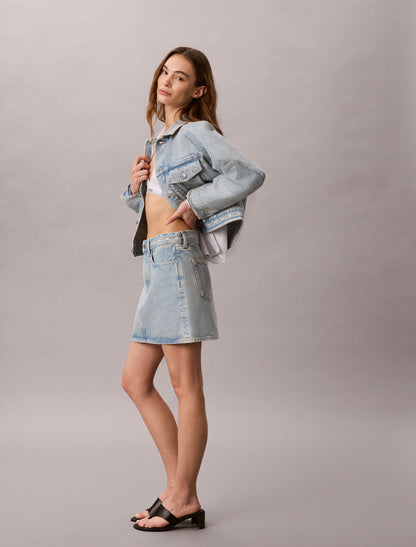 Calvin Klein Denim Logo Mini Skirt