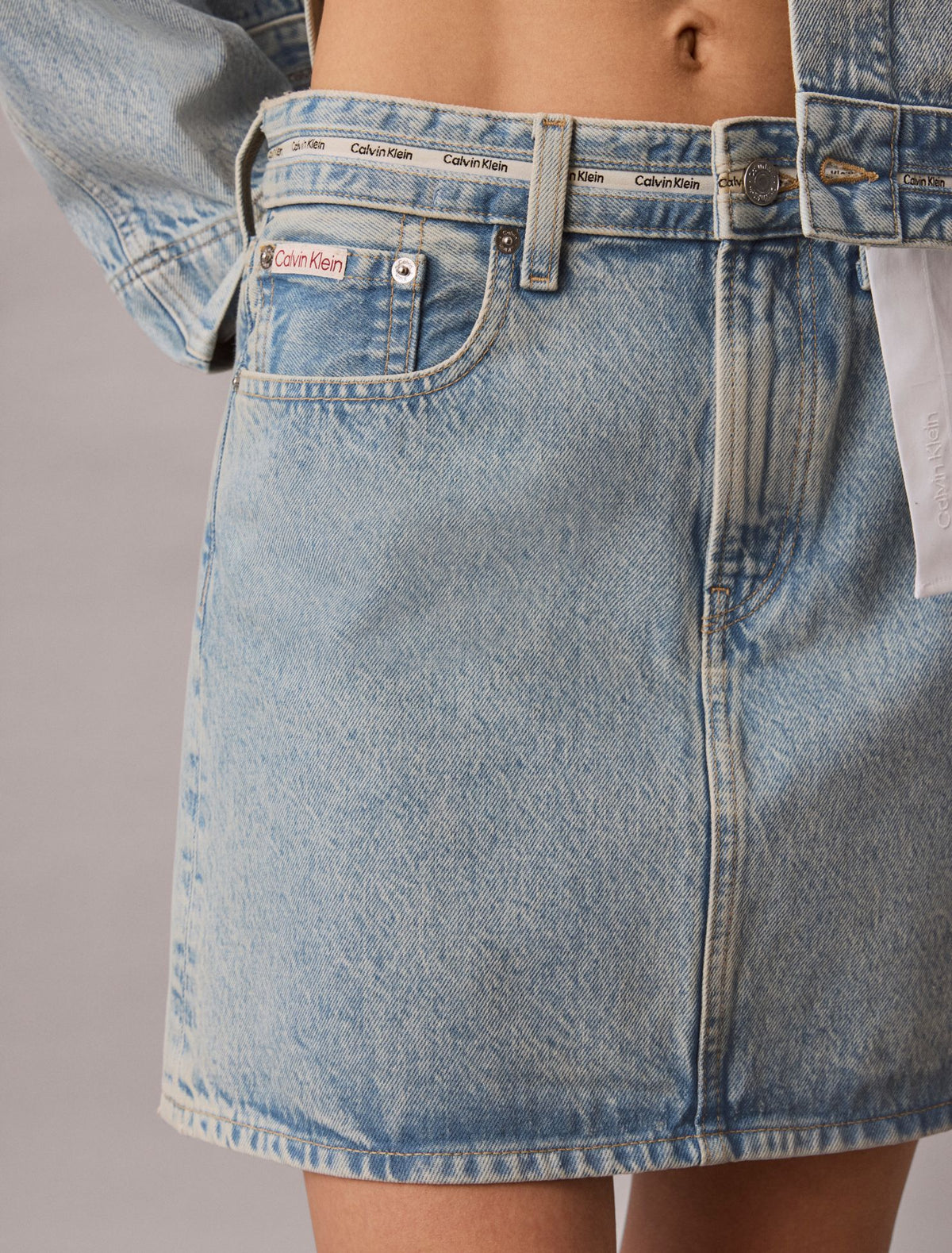Calvin Klein Denim Logo Mini Skirt