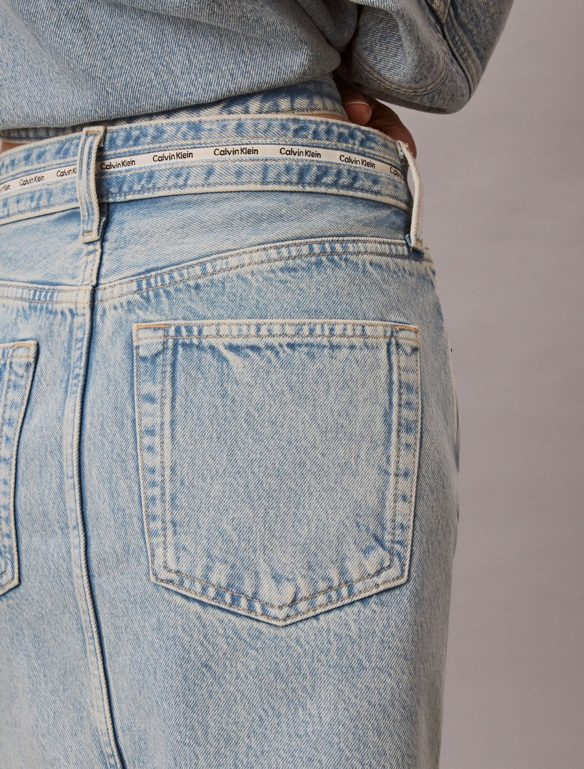 Calvin Klein Denim Logo Mini Skirt