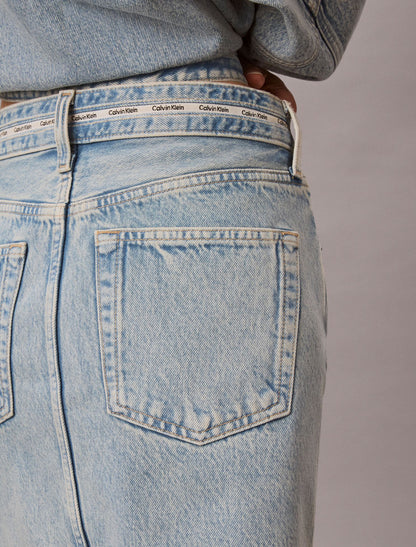 Calvin Klein Denim Logo Mini Skirt