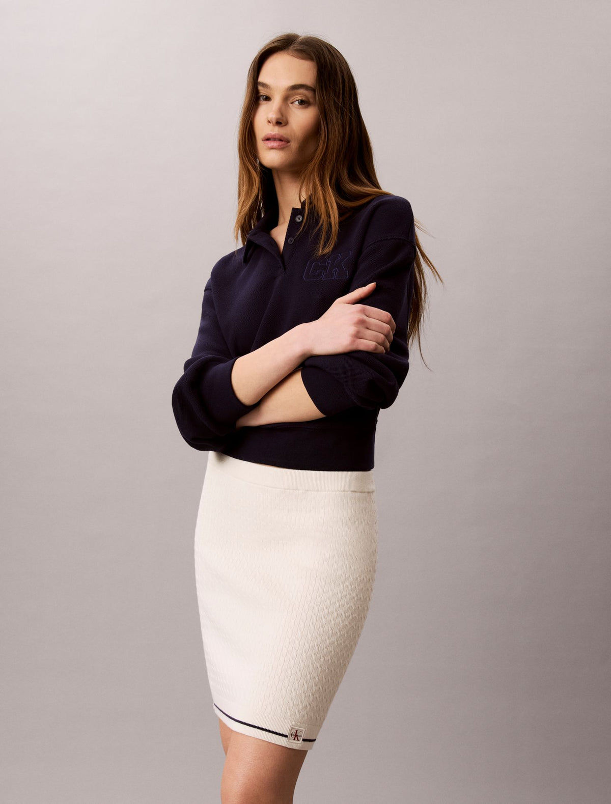 Calvin Klein Micro Cable Knit Mini Skirt