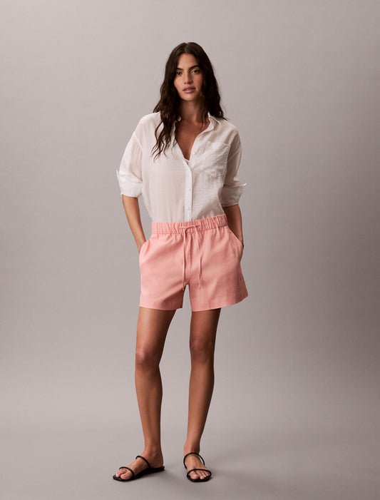 Calvin Klein Linen Cotton Pull-On Shorts
