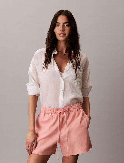 Calvin Klein Linen Cotton Pull-On Shorts