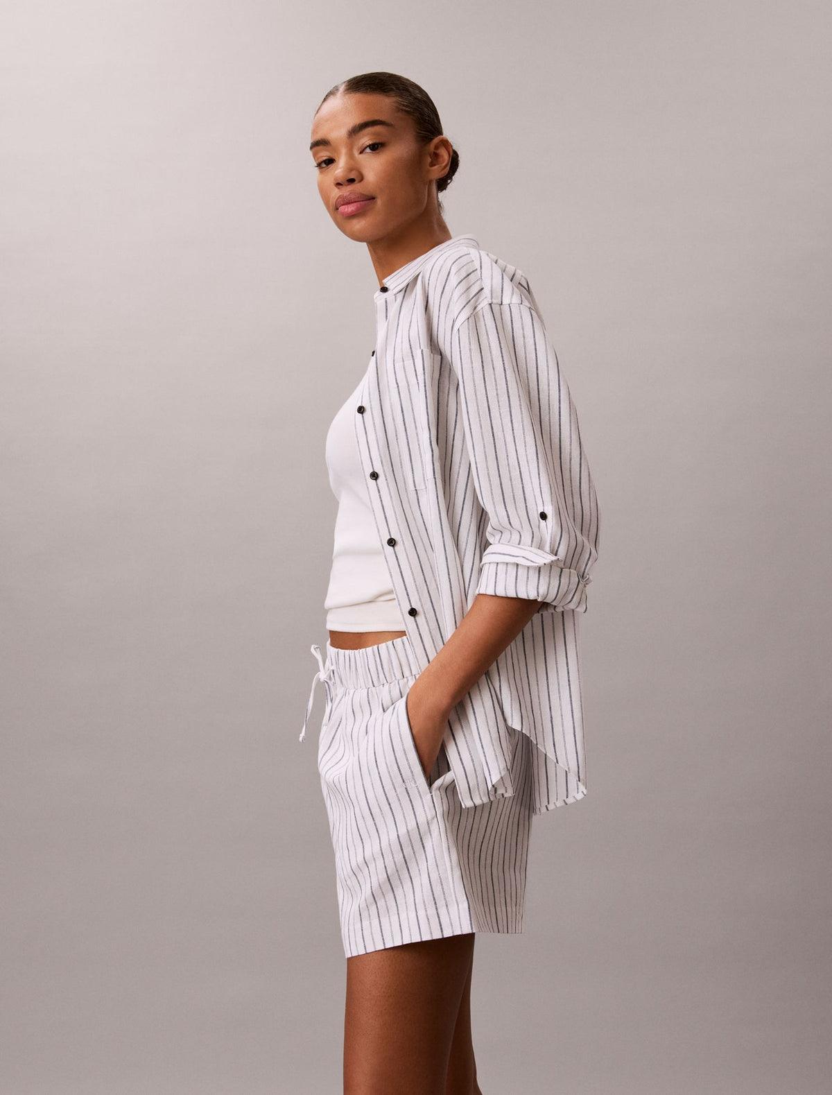 Calvin Klein Linen Cotton Pull-On Shorts