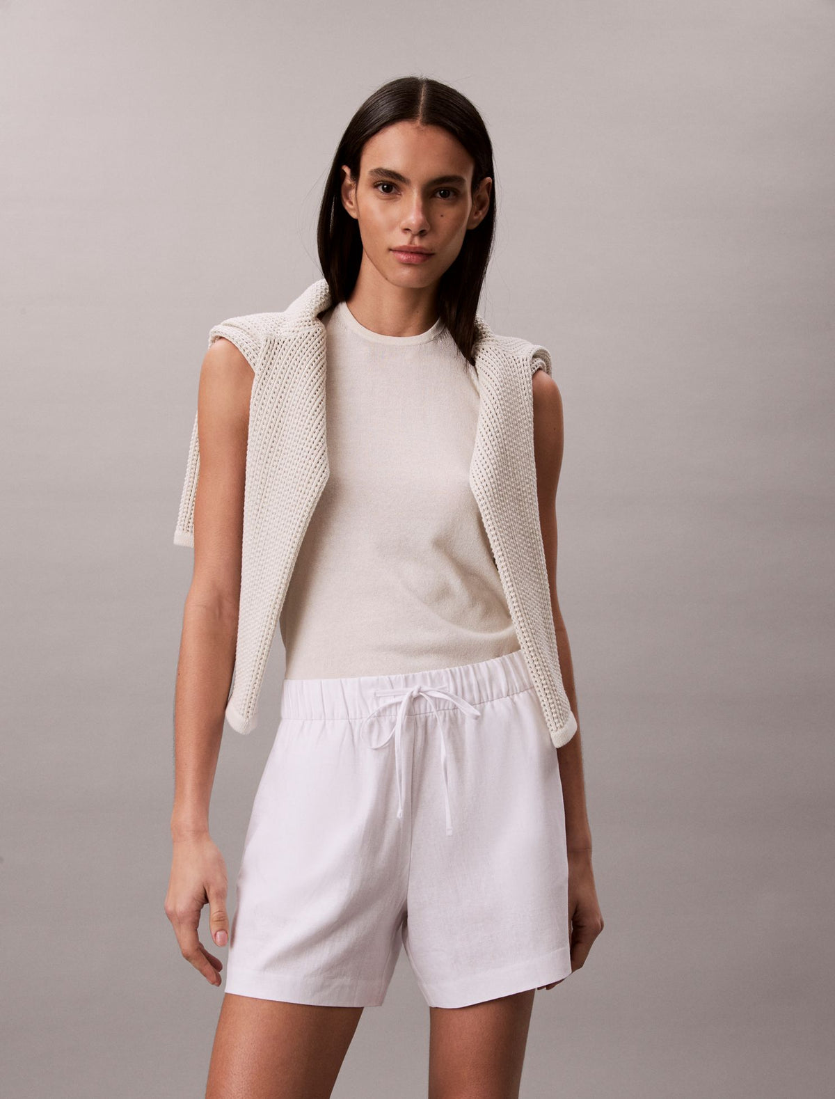 Calvin Klein Linen Blend Pull-On Shorts