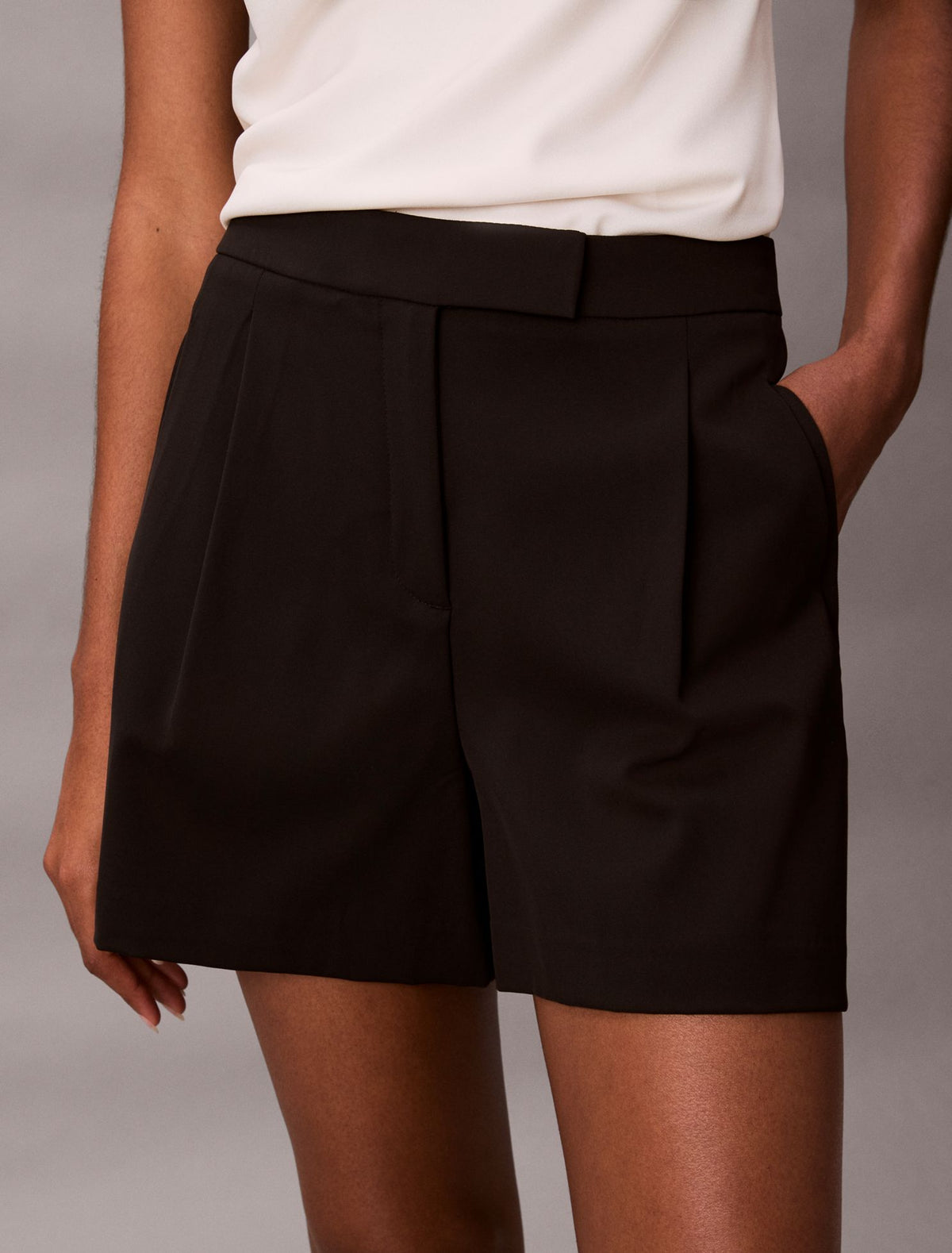 Calvin Klein Pleated Tailored Shorts