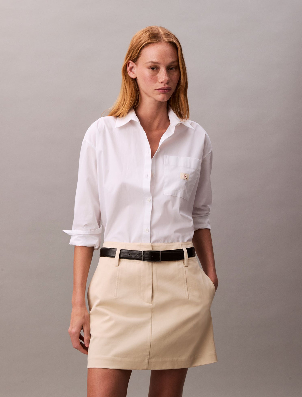 Calvin Klein Cotton Chino Mini Skirt