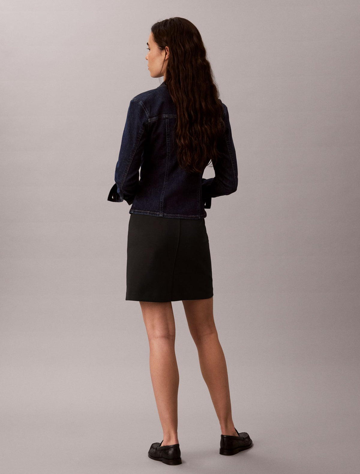 Calvin Klein Ponte Knit Logo Waistband Mini Skirt