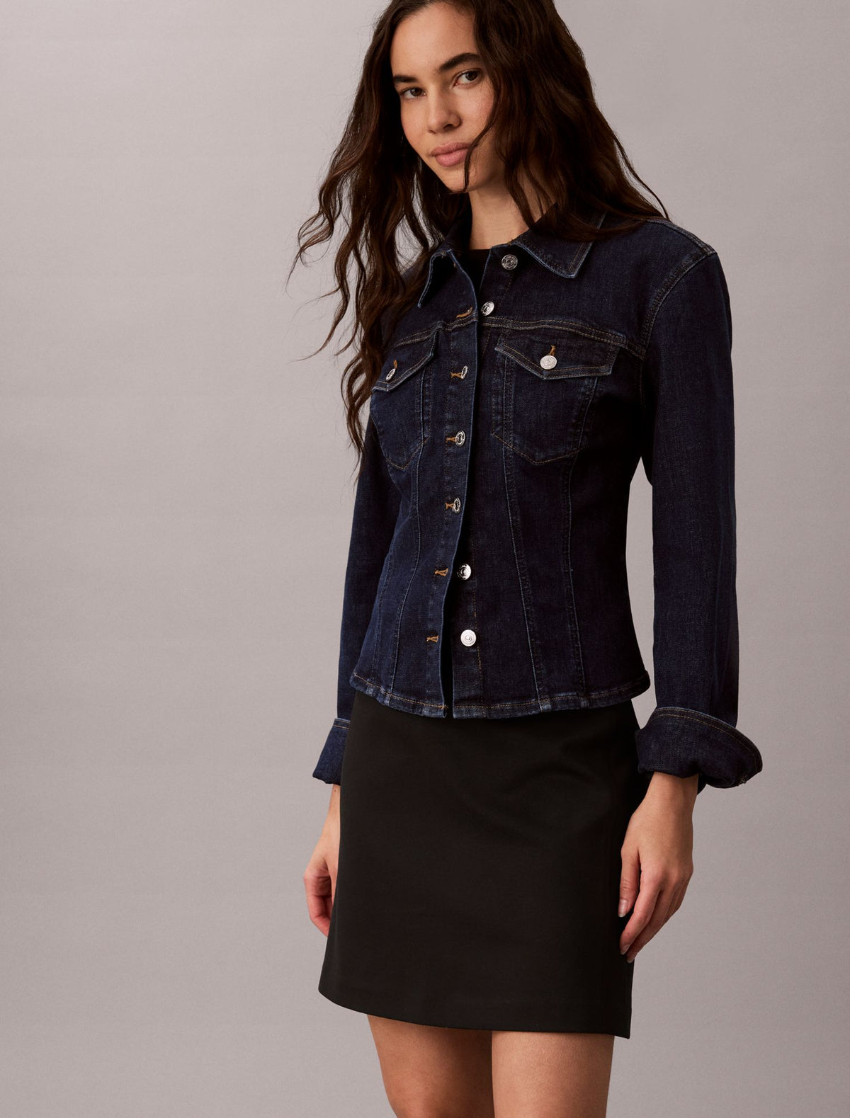 Calvin Klein Ponte Knit Logo Waistband Mini Skirt