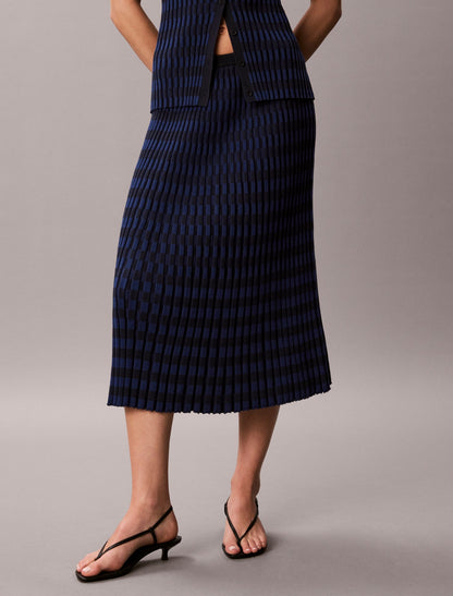 Calvin Klein Tech Knit Checkered Rib Skirt