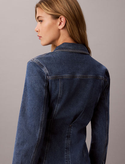 Calvin Klein Denim Trucker Long Sleeve Mini Dress