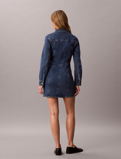 Calvin Klein Denim Trucker Long Sleeve Mini Dress