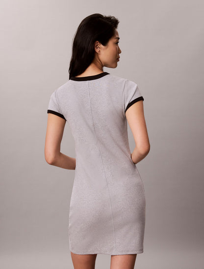Calvin Klein Cotton Contour Rib Monogram Mini Dress