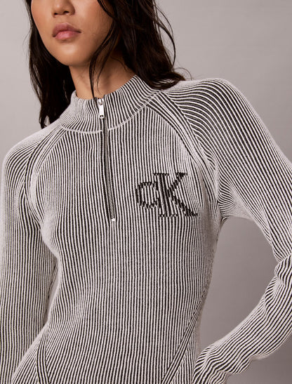Calvin Klein Monogram Graphic Rib Mini Dress