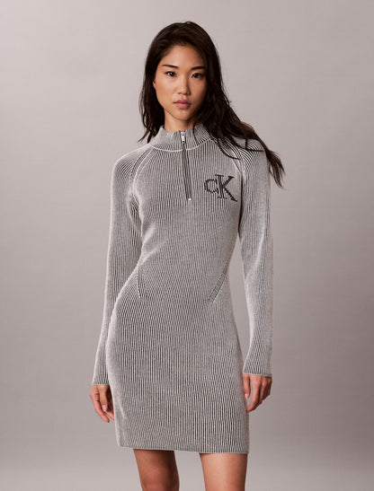 Calvin Klein Monogram Graphic Rib Mini Dress