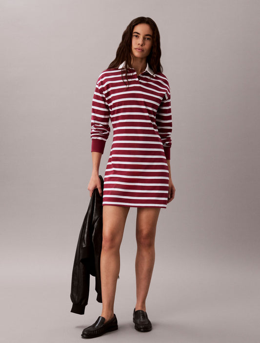 Calvin Klein Striped Rugby Polo Mini Dress