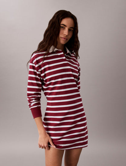 Calvin Klein Striped Rugby Polo Mini Dress