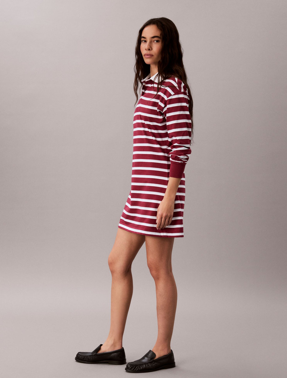 Calvin Klein Striped Rugby Polo Mini Dress