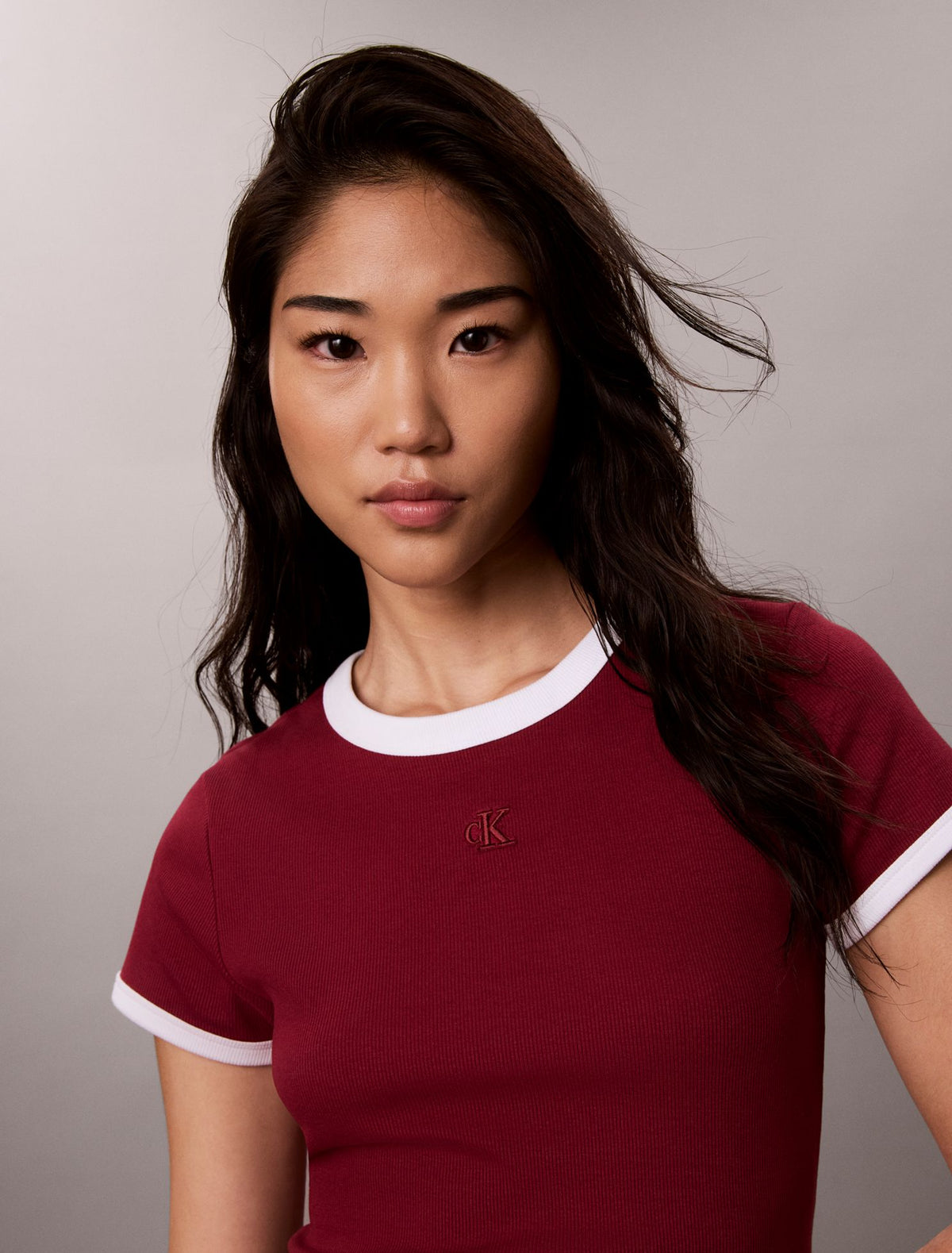 Calvin Klein Cotton Contour Rib Monogram Mini Dress
