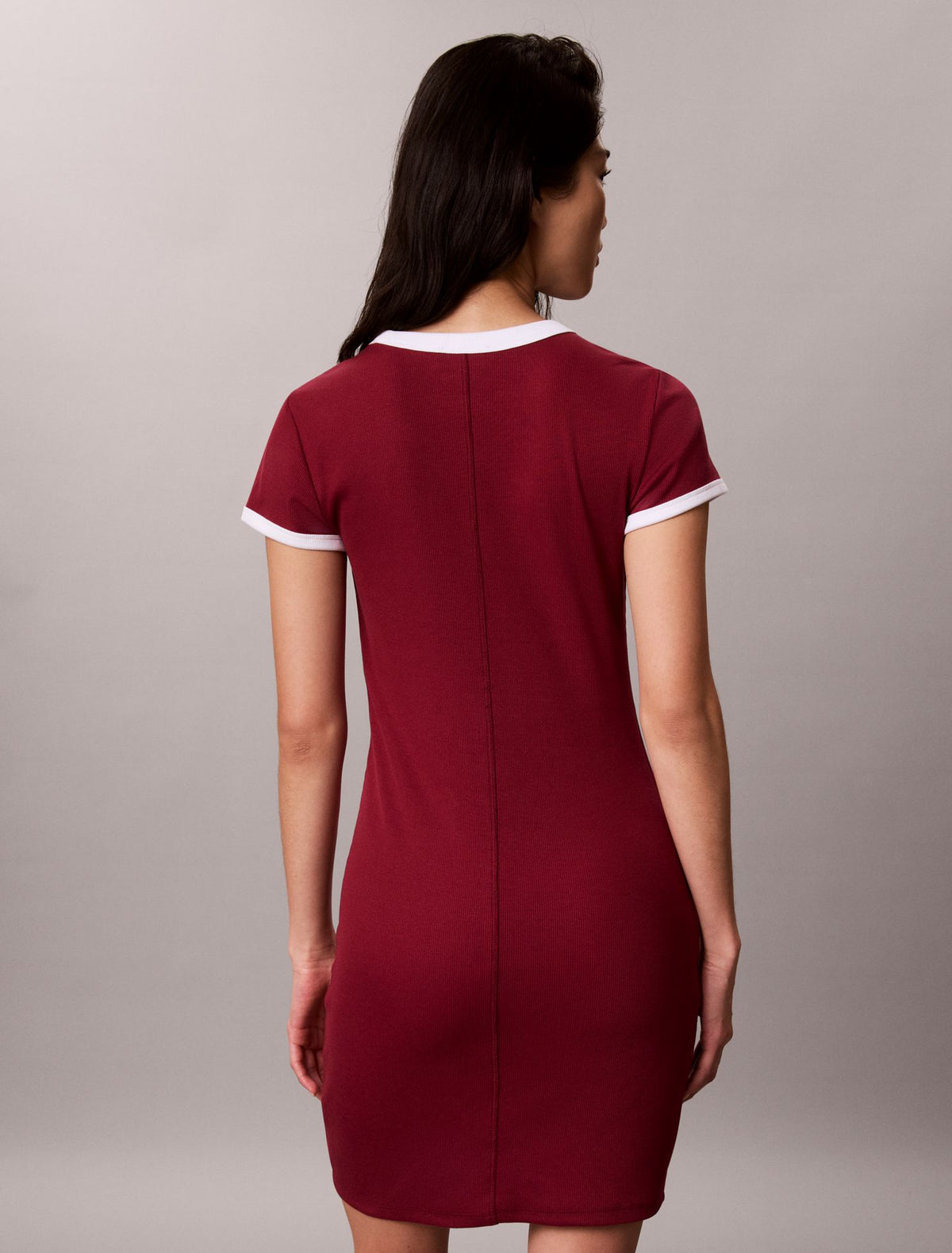 Calvin Klein Cotton Contour Rib Monogram Mini Dress