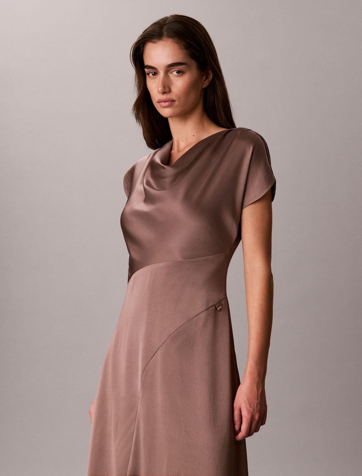 Calvin Klein Hammered Satin Midi Dress