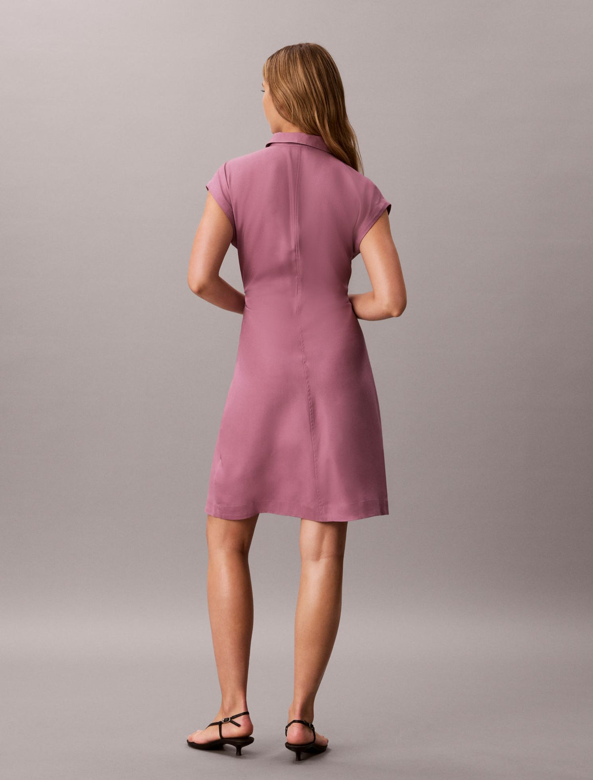 Calvin Klein Pleated Lyocell Shirt Dress