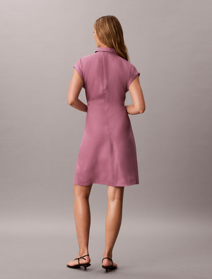 Calvin Klein Pleated Lyocell Shirt Dress