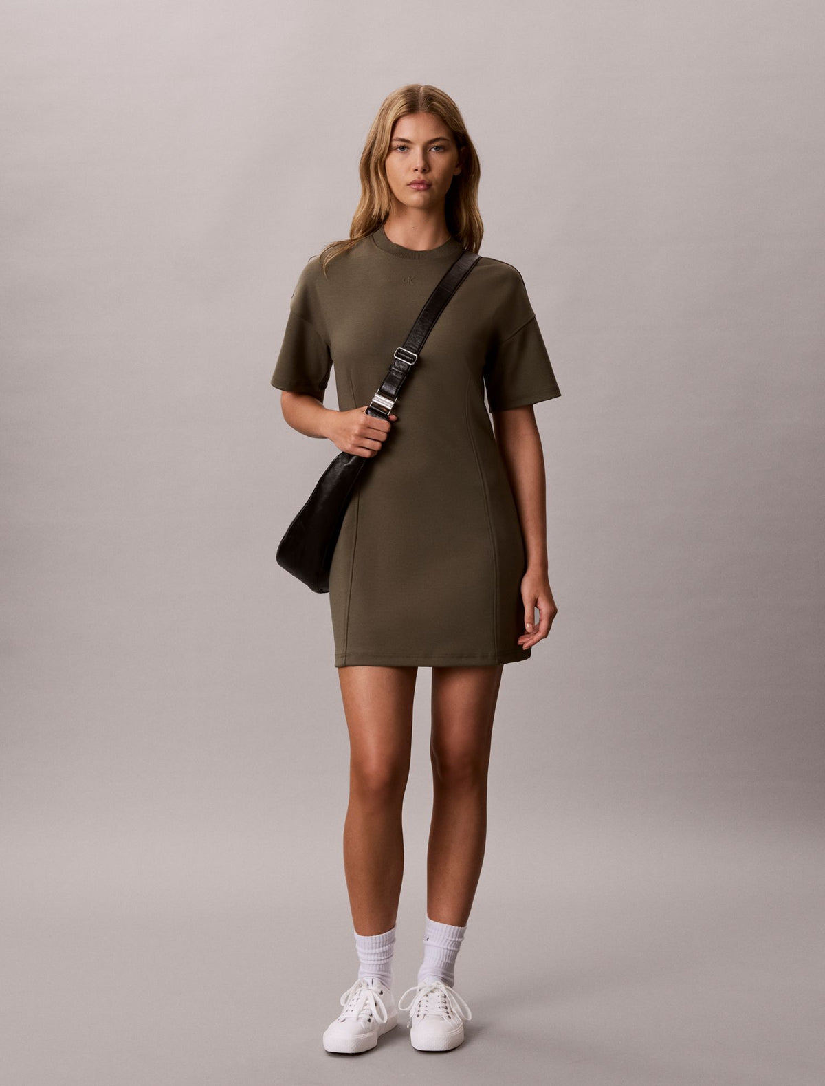 Calvin Klein Monogram Mini Sweatshirt Dress