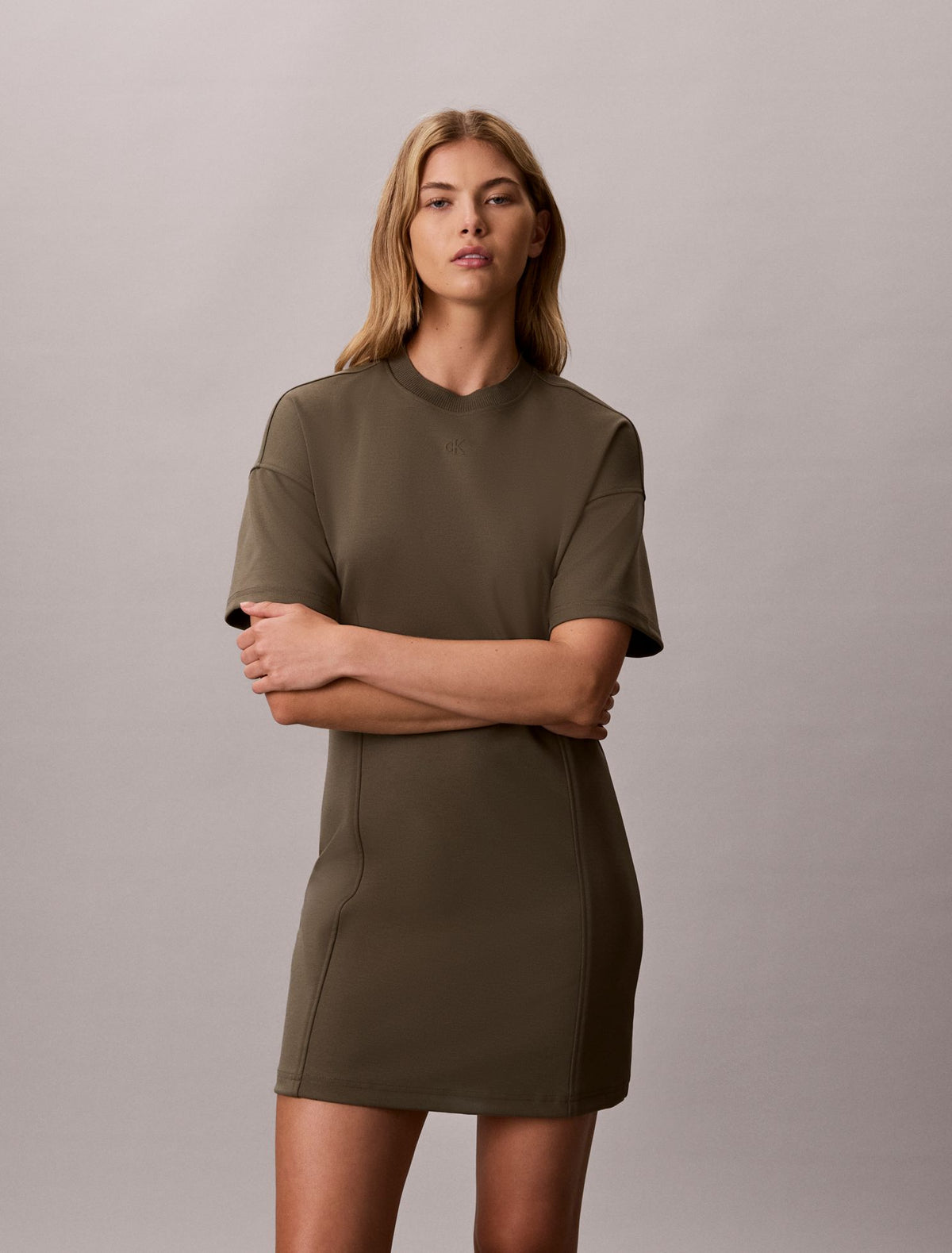 Calvin Klein Monogram Mini Sweatshirt Dress