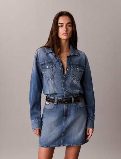 Calvin Klein Denim Mini Trucker Dress